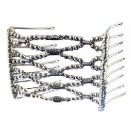 Decorative Wide Eyelet Protective Wire Hair Tool for Naturally Curly, Thick & Wavy Coily & Kinky Hair - Protective Low Manipulation Styles that prevent breakage (Silver)