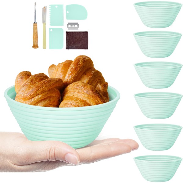 Cecnamt Silicone Banneton, Sourdough Bread Baskets (Set of 6, 5