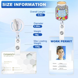 Take Your Meds Badge Reel with Swivel Alligator Clip ID Badge Holder Funny Glitter Badge Reel Retractable Clip for RN LPN CNA Nurse Doctor Assistant Medical Staff