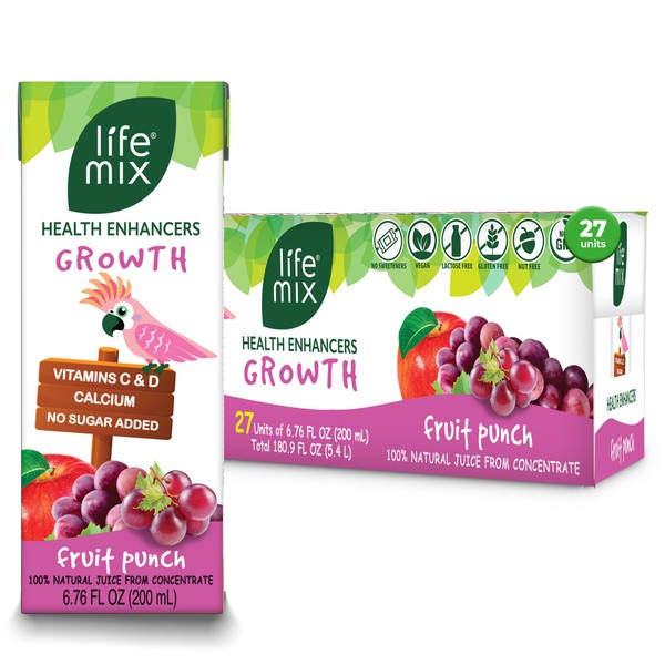 LIFE MIX Growth Fruit Punch 100% Juice 6.07 Fl. Oz