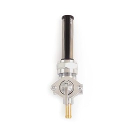 Chrome Petcock Fuel Valve - Straight Outlet Spigot - 22mm - Compatible with Harley Davidson 1975 and up