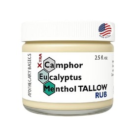 Camphor, Eucalyptus & Menthol Xtra Rub - Tallow Formula - Rich, Traditional Balm - 2.5 fl oz