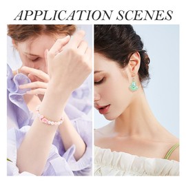 80Pcs Tulip Flower Acrylic Beads UV Plated Acrylic Tulip Beads Floral Loose Spacer Beads for DIY Necklace Bracelet Earring Jewelry Making