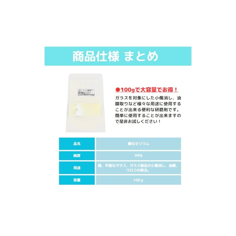 Cerium Oxide, 3.5 oz (100 g), Glass Abrasive, 99% Purity,