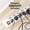 deleyCON 6-Way Power Strip Individually Switchable 1.4 m Cable (6