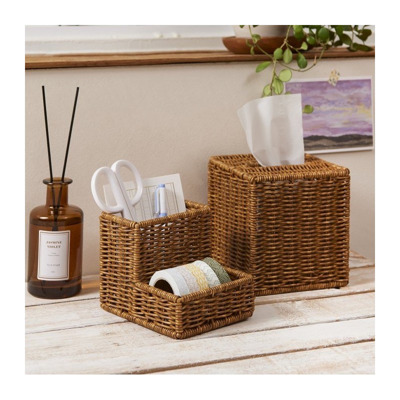 JAJU Daily 2-compartment storage basket_15cmx12cmx11cm_Natural, NaturalNatural_FRFR / 자주 JAJU 데일리