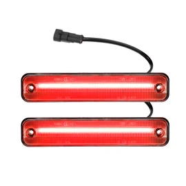 A ABSOPRO LED Side Marker Light 15114677 Rear Turn Signal Lights Fender Sidemarker Lamps for Hummer H2 2003-2009 Clear Lens Red LED Light 1 Pair