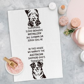 Yorhifa Poodle Gifts Kitchen Towels Set of 2, Poodle Gifts for Women, Poodle Decor Dish Towels Tea Towels for Kitchen, Black Poodle Gifts Hand Towels for Bathroom, 16x24 Inches