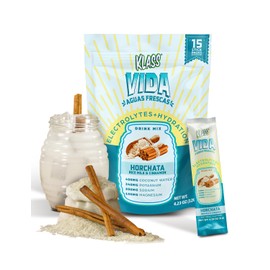 KLASS VIDA Hydration Sugar-Free Powder Packets |Electrolyte Agua Fresca Drink Mix |Horchata |15 Single Serve Sticks |Low Calorie, Natural Colors and Natural Flavors