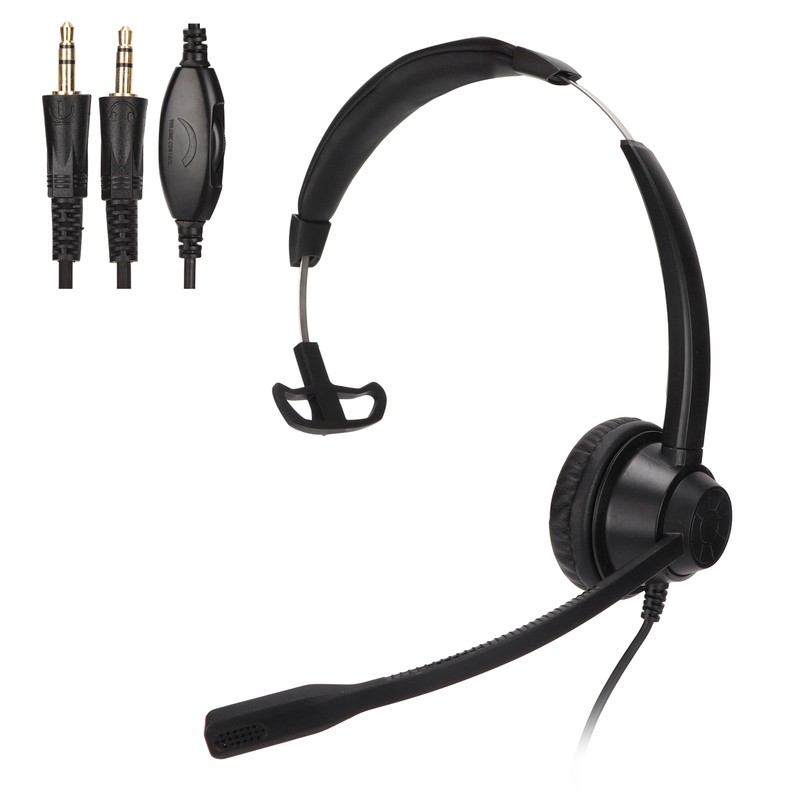 3.5mm Monaural Headset 3 Section Dual 3.5mm Plug PC Business