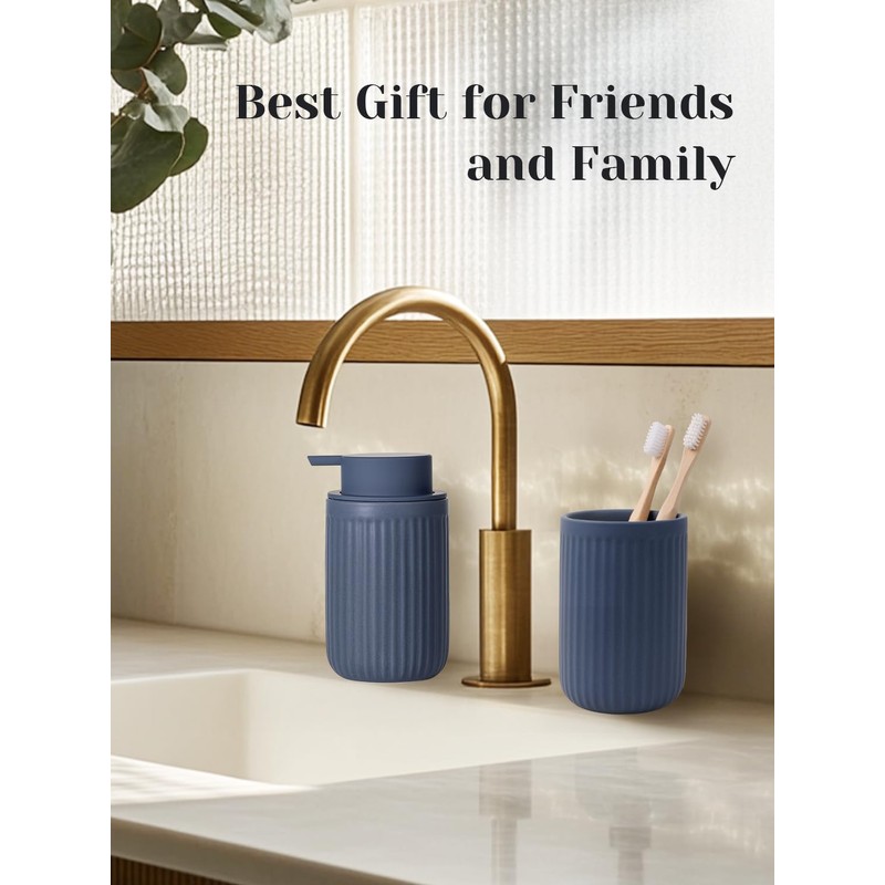 INGOFIN Ceramic Toothbrush Holder, 12 oz Toothpaste Holder Bathroom Cup,