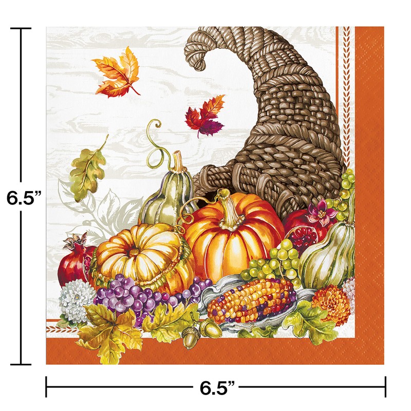Thanksgiving Cornucopia Napkins, 16 ct