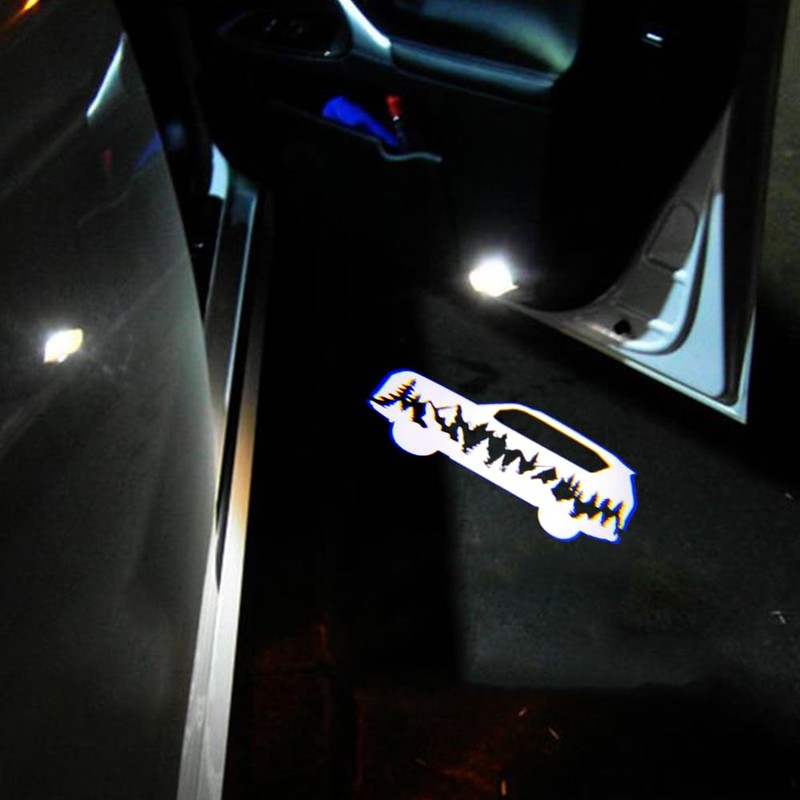 2 Pcs Car Door Logo Lights Compatible for LX570 2010-present;