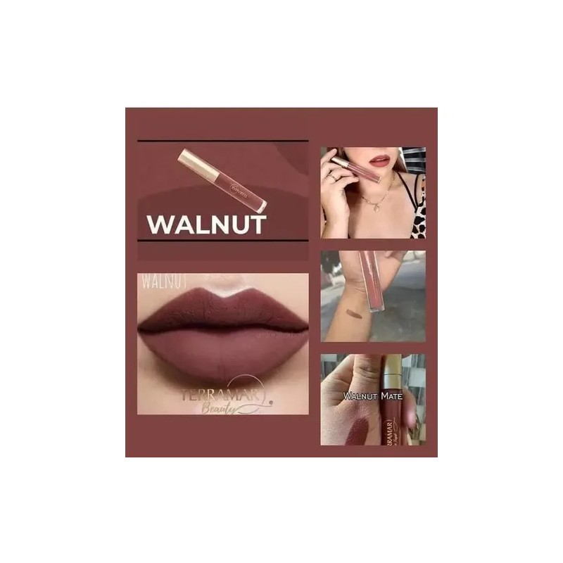 Lápiz Labial Líquido De Larga Duracion Mate Walnut Terramar