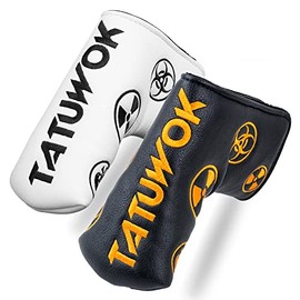 Golf Headcover Putter Cover Fits Scotty Cameron Odyssey Magnetic Closure Pin Mark Embroidered White Black