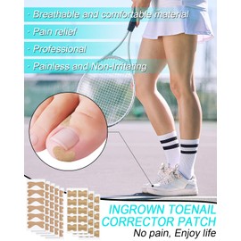 Ingrown Toenail Treatment, Includes 2 Types of 60Pcs Ingrown Toenail Corrector Patch, Professional Safe Painless Ingrown Toenail Tool with 2 Professional Pedicure Tools for Ingrown Toenail