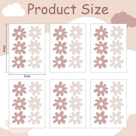 BBTO Daisy Wall Decal Flower Vinyl Wall Decals Daisy Stickers Floral Decals Peel and Stick for Nursery Art Bedroom Living Room(Simple Style,Pastel Color)