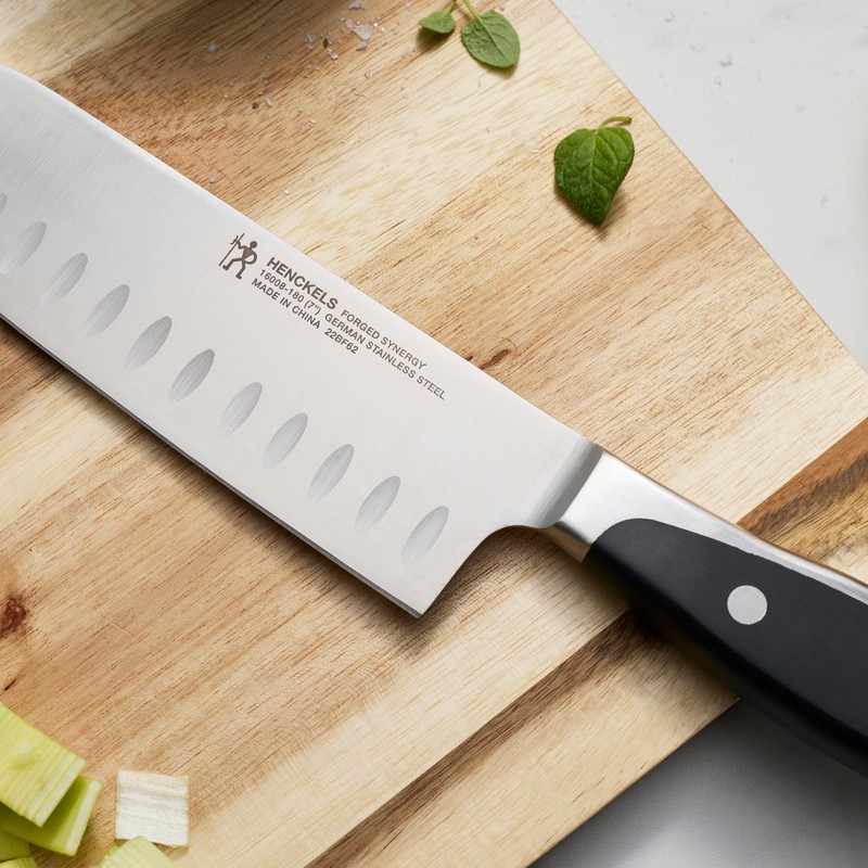 Henckels Forged Synergy 7-inch Hollow Edge Santoku Knife