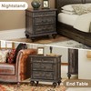 Xiaowei Farmhouse Nightstand with 3 Drawer Storage, 23'' Wide Rustic