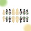 Flower Press On Nails Almond Fake Nails Medium False Nails
