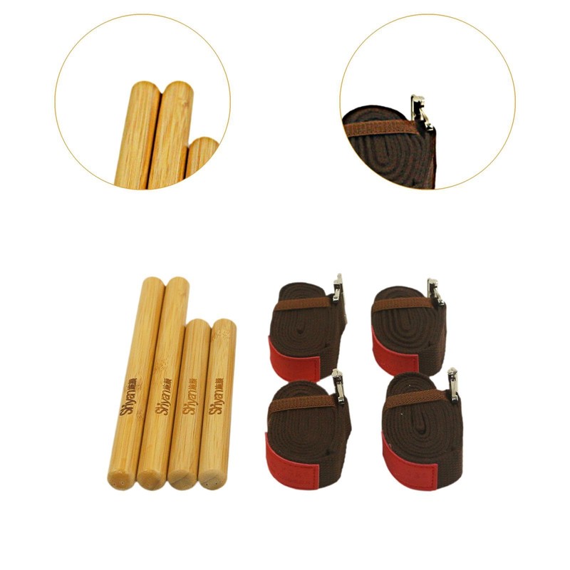 Milageto Solid Massage Stick Set,Bamboo Massage Roller Sticks for Relax