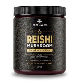 Solve Labs® Reishi Extract Powder, 51% Beta-D Glucans, 10:1 Extract, No Fillers and Additives, 100 g, 3 Months Supply