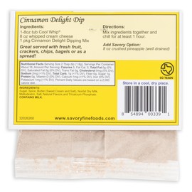 Savory Fine Foods Saltine Seasoning, 1.4 ounce Cinnamon Delight Party Cracker Dip Mix, 4 Pack