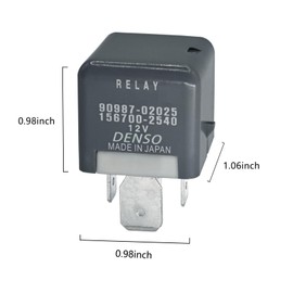 Relay 90987-02025 (Set of 2), 4 Pins 12V 80A Automotive Power Relay - Compatible for Toyota, Lexus Vehicles