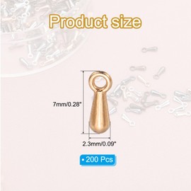 PATIKIL Extender Chain Teardrop, 400 Pcs Metal Tear Drop Dangle End Beads End Drop Charm Terminators for DIY Jewelry Findings Necklace Making Crafting Anklets, Light Gold Tone