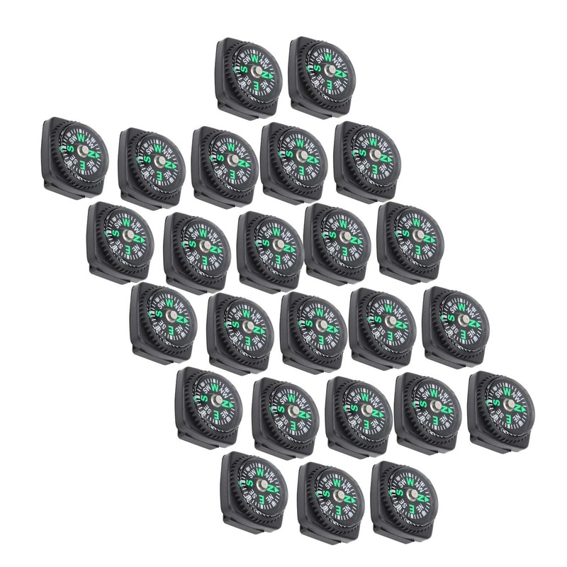 KIMISS 25Pcs Pack Black Survival, Compass Umbrella Rope Accessories Compass