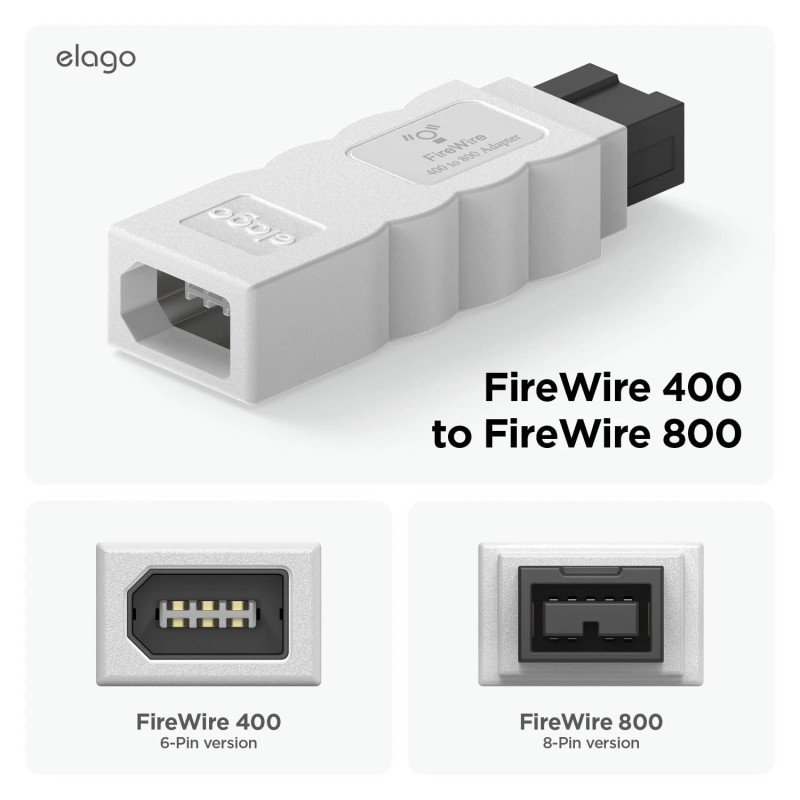 elago FireWire 400 to 800 Adapter (White) for Mac Pro,