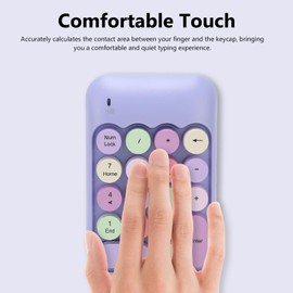 2.4Ghz Numeric Keypad, 18 Keys Mini Numeric Keypad, Vintage Color Keyboard and Round Keycaps, with USB Receiver for PC, Desktop and Laptop (Theme)
