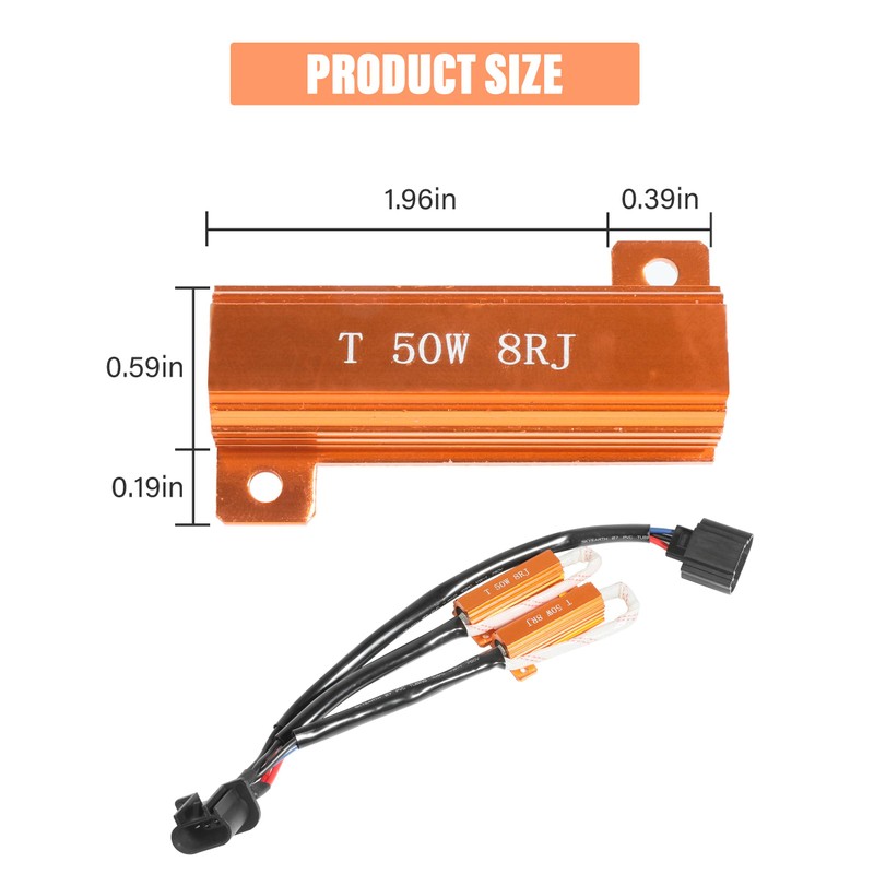 RACOONA 50W 6 Ohm Headlight Bulb Relay Harness Adapter Anti