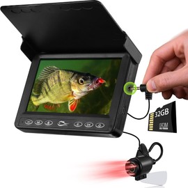 FishPRO Underwater Fishing Camera w/DVR Portable - 4.3'' (No Need Learn) Ice Fishing Camera Underwater 32GB SD Card, 3-Grade IR Lighting, 20X Zoom,1000TVL Ice Fishing Fish Finder for Kayak Ice Fishing
