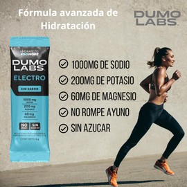 DUMO ELECTRO Electrolitos Orales en polvo sin azucar Suplemento Deportivo Premium para Hidratación con Sodio, Potasio y Magnesio Electrolitos para Energía, Rendimiento y Recuperación Mora Azul 30 Porciones (30 pack, Sin Sabor