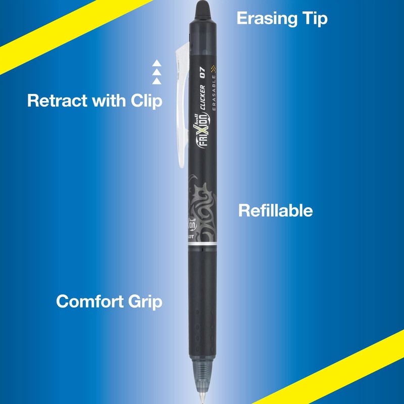 Pilot, FriXion Clicker Erasable Gel Pens, Bold Point 1 mm,