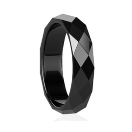 Hematite Ring for Women Men, Genuine Magnetic Black Stones Ring for Anxiety Balance Root Chakra, Absorb Negative Energy Jewelry Size 6-12 (10)