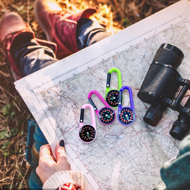 Pack of 10 compass children, compas keyring, colourful mini compass