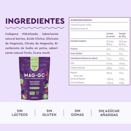 Vitatú | Mag GC sabor Lemon Berries Glicinato de Magnesio, Citrato de Magnesio y Colágeno Hidrolizado + Saborizantes naturales, 60 días de duración
