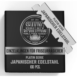 Shaving Revolution 100 x Razor Blades - Barber Razor Blades 100 x Razor Blades Made of Stainless Steel