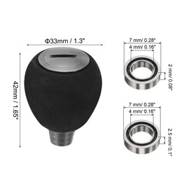 PATIKIL Fishing Reel Handle Knobs 2 Sets Lightweight EVA Fishing Reel Power Knob Handle Grip Fishing Reel Replacement Parts Silver