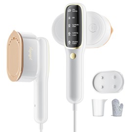 Steamer for Clothes, Travel Portable Handheld Turbo Steamer 5Mode Smart Display, 15s Heat-up Horizontal & Vertical Wrinkle Removal, Dual Function Wet/Dry Iron, Home Travel Use(PorcelainWhite)