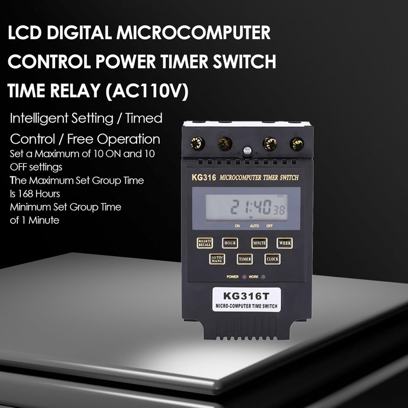 KG316T Digital Programmable Timer Switch, Microcomputer Power Relay Controller with