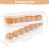 TNEDFOD 2 Tier Egg Holder Fridge, Automatic Rolling Egg Container