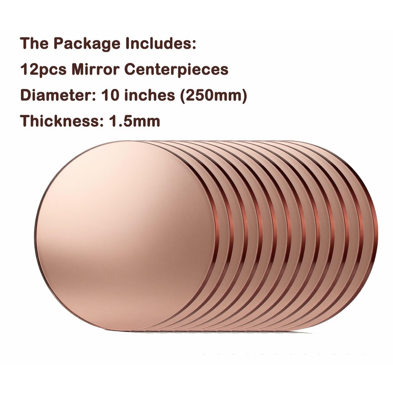 Midatul 12 Pcs 10 Inch Mirror Centerpieces Decorative Trays Thickness