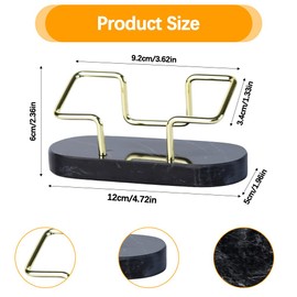 LdawyDE Business Card Holder Marble, Business Card Stand Made of Marble, Business Card Holder, Flyer Stand for Displaying and Storing Business Cards (Black)