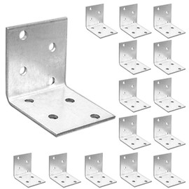OMIdeas 15 x Angle Brackets (40 x 40 x 40 x 2) Corner Metal Braces Wood Timber Galvanised Steel Sheet Connecting Joining Fixing L Repair Connector