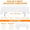 2 Pack White Table Cloth Rectangle 60 X 102 Inch