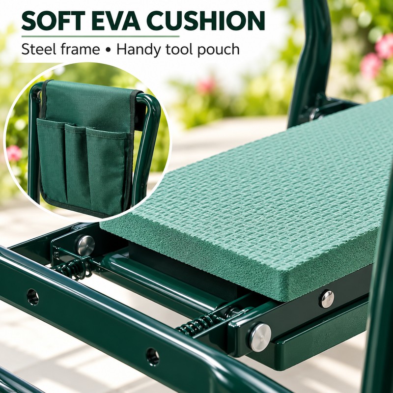 Heavy Duty Folding Garden Kneeler and Seat, 331 lb Steel
