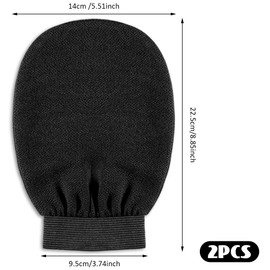 2 Stück Peelinghandschuh für Bad,Exfoliating Gloves,Handschuh für Körper und Gesich Schwarz,Exfoliating Mitt für Körper,Tiefenpeeling Handschuh,Peeling Handschuhe Körper,für Das Home-Spa,Bad,Sauna